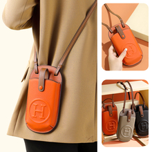 竖款H新款手机包女斜挎包时尚单肩欧美洋气百搭散步轻便迷你小包