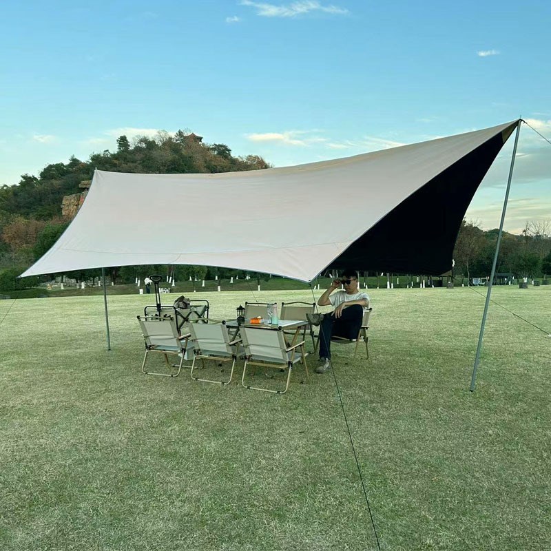 天幕帐篷户外 方形天幕加厚涂银防水防晒露营6-20人防晒蝶形天幕