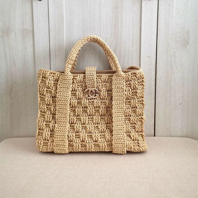 韩版钩针解闷手工编织包包夏diy材料包网红自制百搭大容量手提包