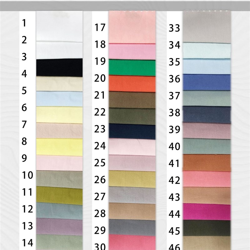 全棉133*100洗水绉布150色平纹梭织夏季短袖T恤打底衫运动服现货