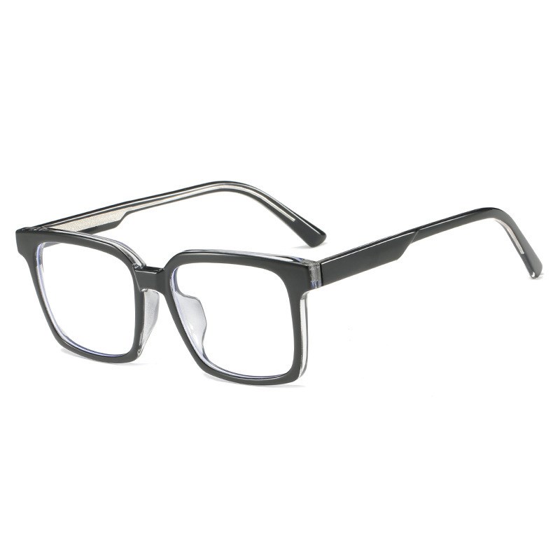 新款韩潮时尚方框女级感眼镜框板材插芯眼镜可配近视插针男