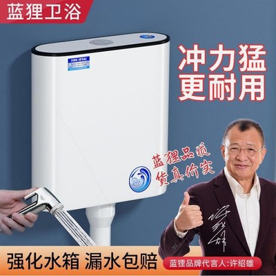 蹲便器加b厚水箱家用卫生间挂墙式厕所冲水箱蹲坑冲水器蹲厕旱便