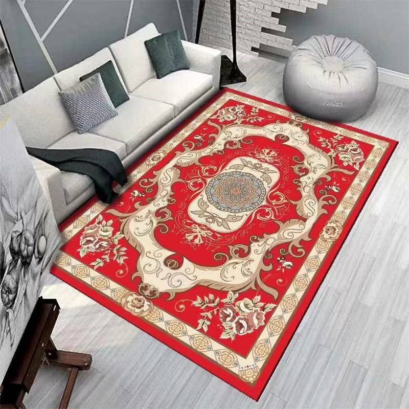 欧式客厅沙发茶几地垫卧室满铺地毯床边毯水晶绒家用房间长方形