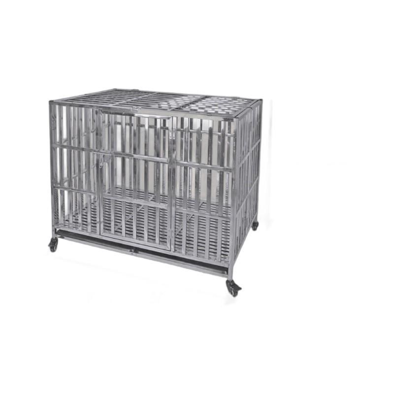 304/202不锈钢狗笼系列狗窝带厕所折叠小型犬方形大型犬室内宠物