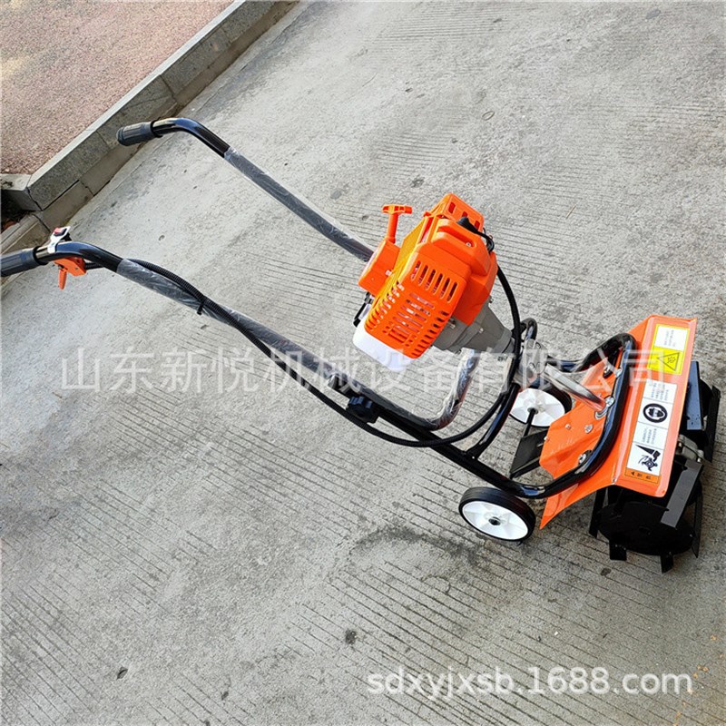 手扶微型开沟机 多功能松土除草机 推车式微型汽油锄草机