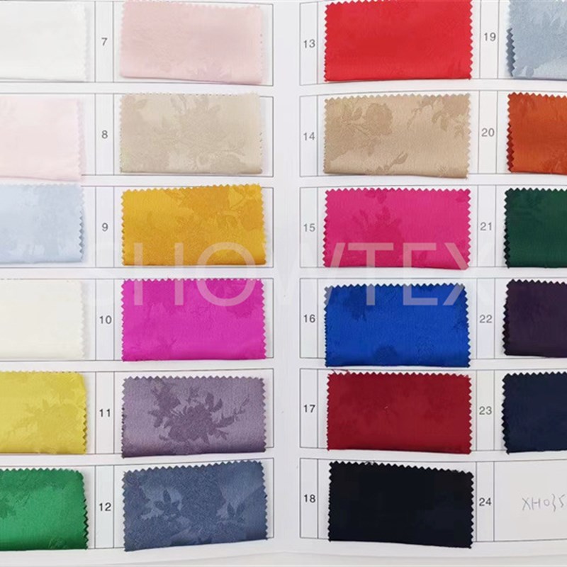 XH035弹力色丁暗纹提花缎面染色现货女装旗袍睡衣汉服女装面料