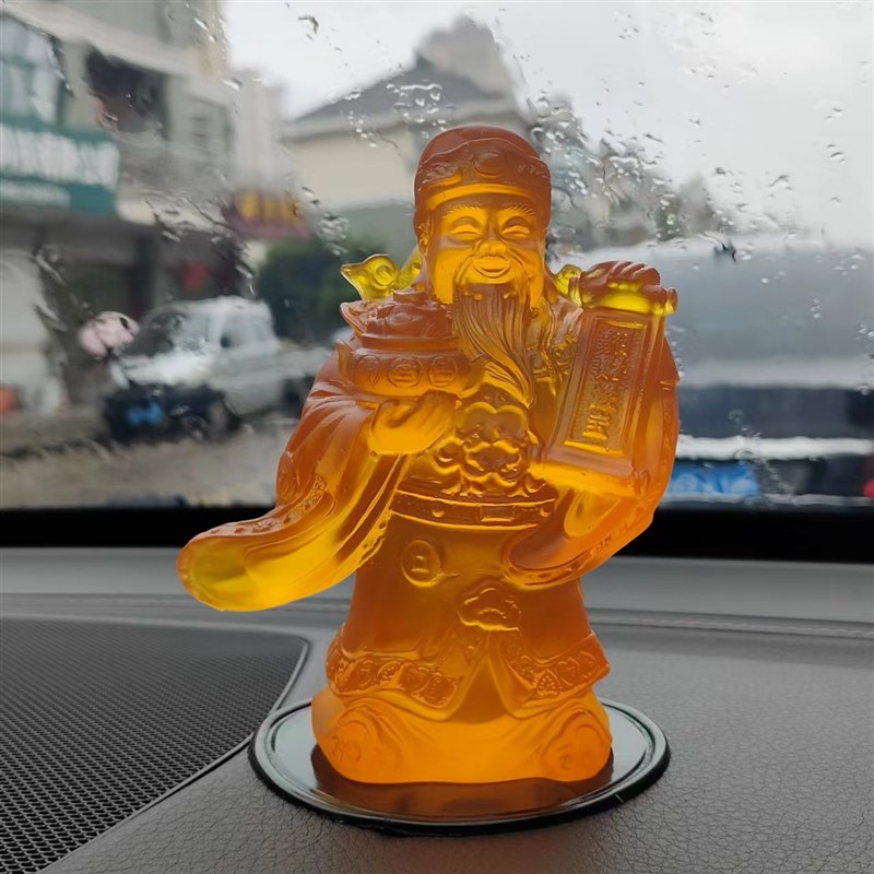 现货水琉璃佛像小摆件财神爷像桌面摆件祈福供奉工艺品