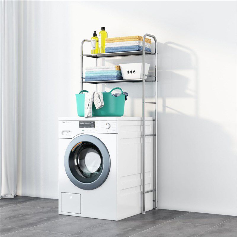浴室收纳架免打孔壁挂落地式卫生间马桶置物架多层洗衣机架脸盆架