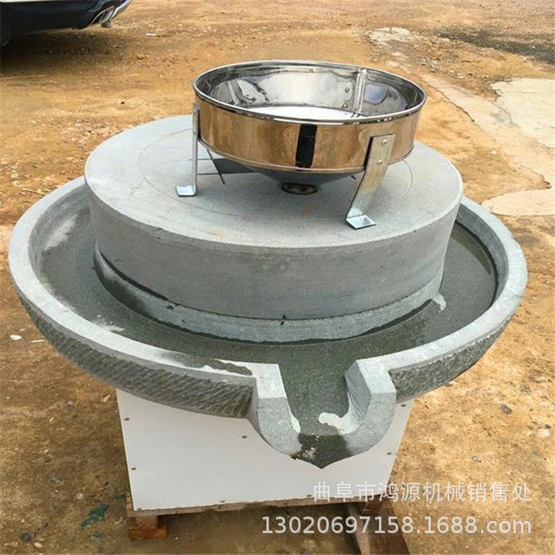 60型磨香油芝麻酱的石磨机 商用电动面粉机豆浆米浆磨浆机