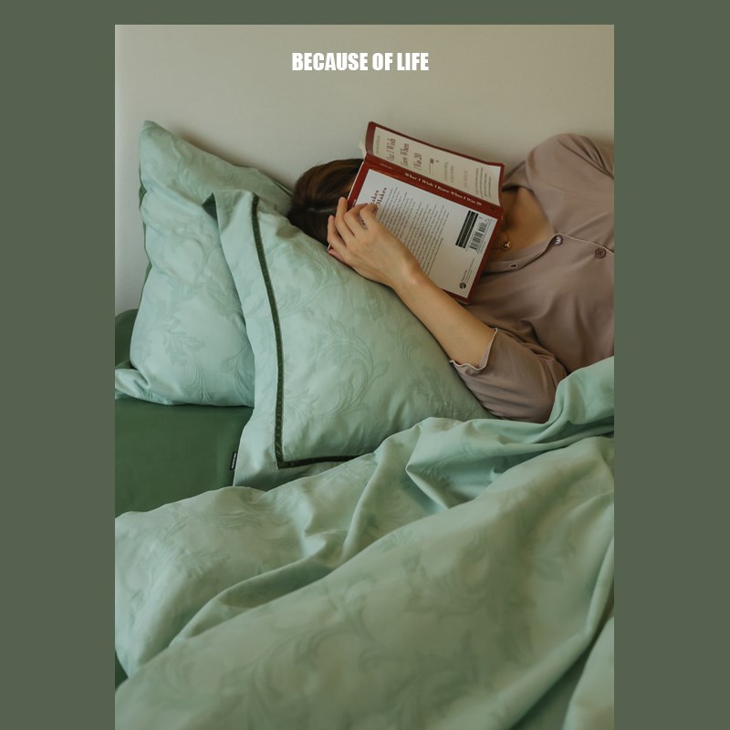 色织立体浮雕提花 100支磨毛全棉四件套 秋冬保暖加厚床上用品1.8