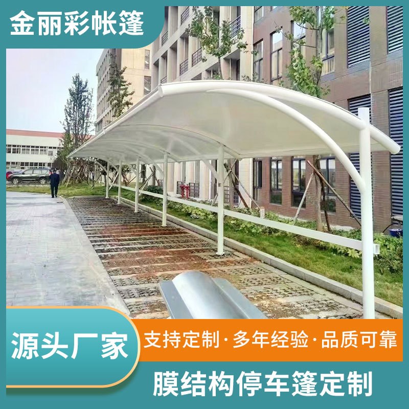 大型户外景观棚张拉膜汽车棚景区装饰工程遮阳自行车棚膜结构车棚
