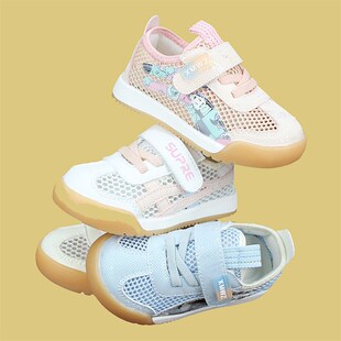 男女寶寶夏季 幼童超軟底學(xué)步 1到3歲后跟加固L機能鞋 鏤空網(wǎng)框子鞋