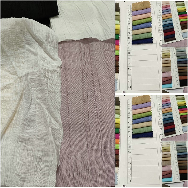 人棉桃花皱布料 人棉锦纶桃花皱  尼龙人棉桃花绉  连衣裙布料