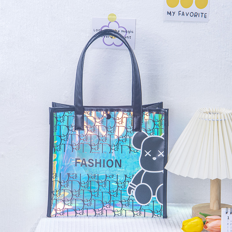 炫彩镭射手提袋春季新款暴力熊女