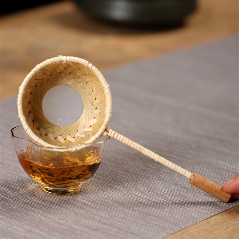 手工竹编茶滤竹根茶漏创意滤茶器藤编茶叶茶渣过滤网漏茶道零配件