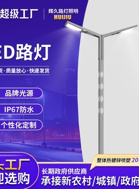 高杆灯led投光灯农村公园景区6-12米户外照明灯厂家白色双臂路灯