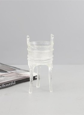 新中式三足鼎摆件树脂会所售楼处三足鼎样板房书房托盘组合摆件