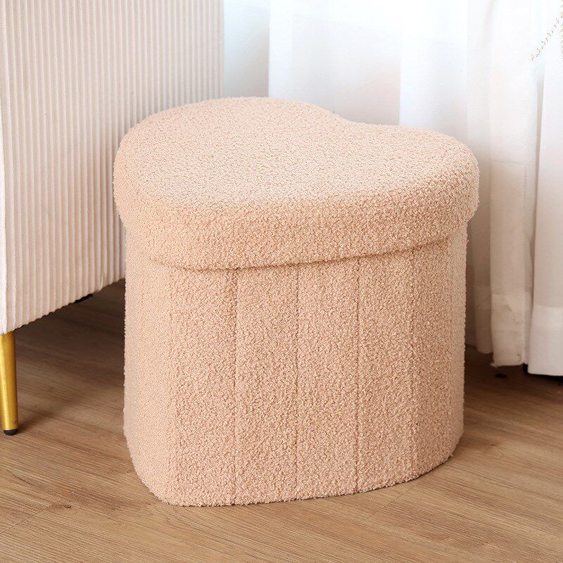 多功能心形收纳凳泰迪绒布储物凳可坐人沙发凳折叠泰迪绒布换鞋凳