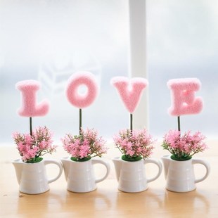 鞋柜装饰品摆件浴l室小摆件桌上小绿植创意盆栽家居结婚房卧室