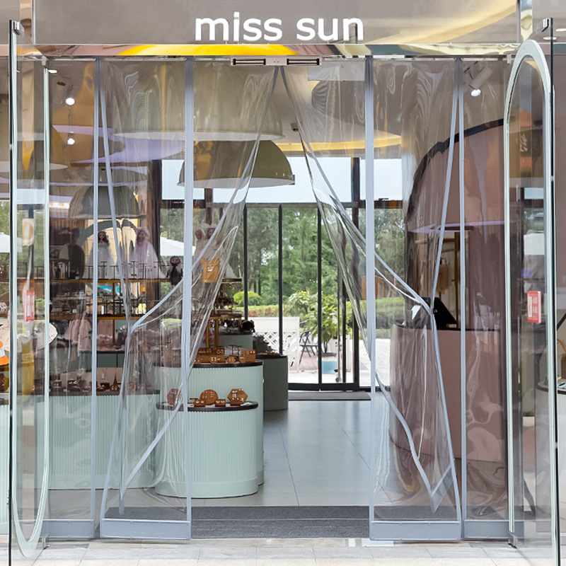 童装店服装店夏季透明PVC磁吸自吸条空调门帘隔热防走冷店铺商用
