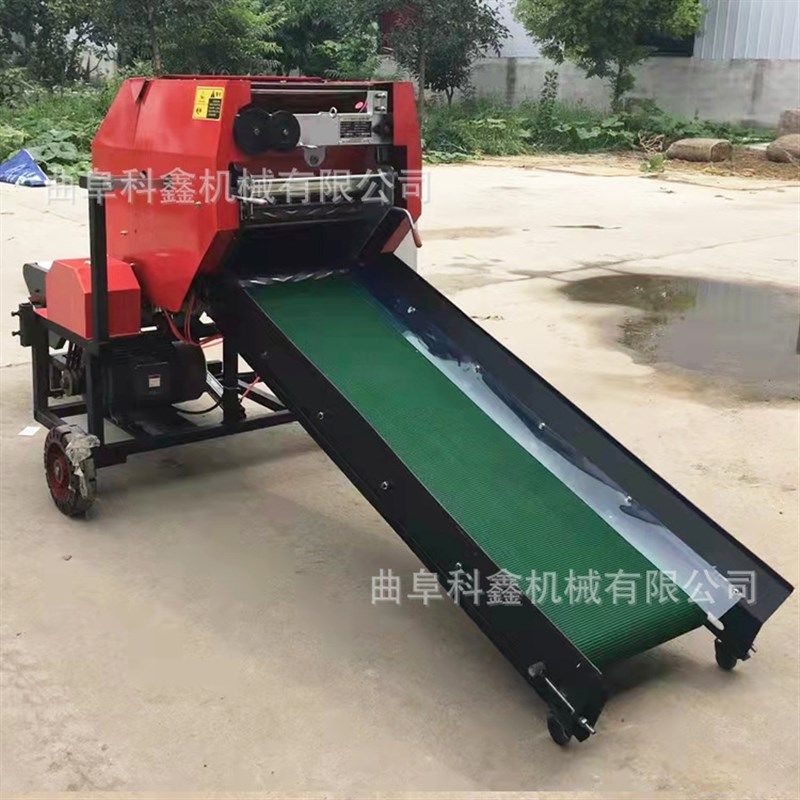 科鑫储存草饲料打捆包膜机干湿玉米秸秆压块机牛羊养殖存草打捆机