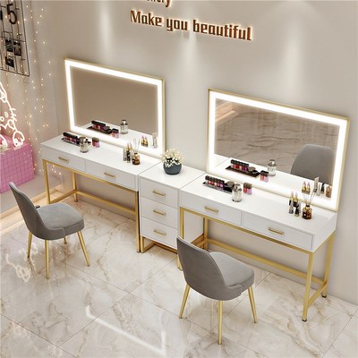 影楼专业带灯化妆台婚纱店美容院梳妆台彩妆美甲化妆师专用化妆桌