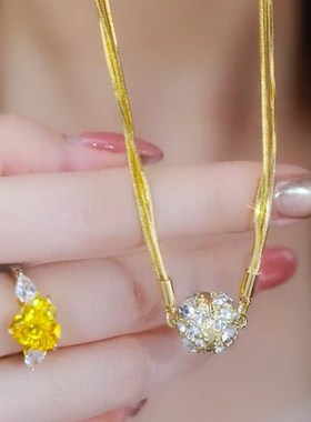 个性设计镶钻磁铁项链女轻奢气质高级感独特颈链锁骨链2023年新款