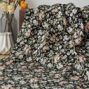 复古法式小碎花浮雕连衣裙化妆包面料春秋女装提花文艺风色织布料