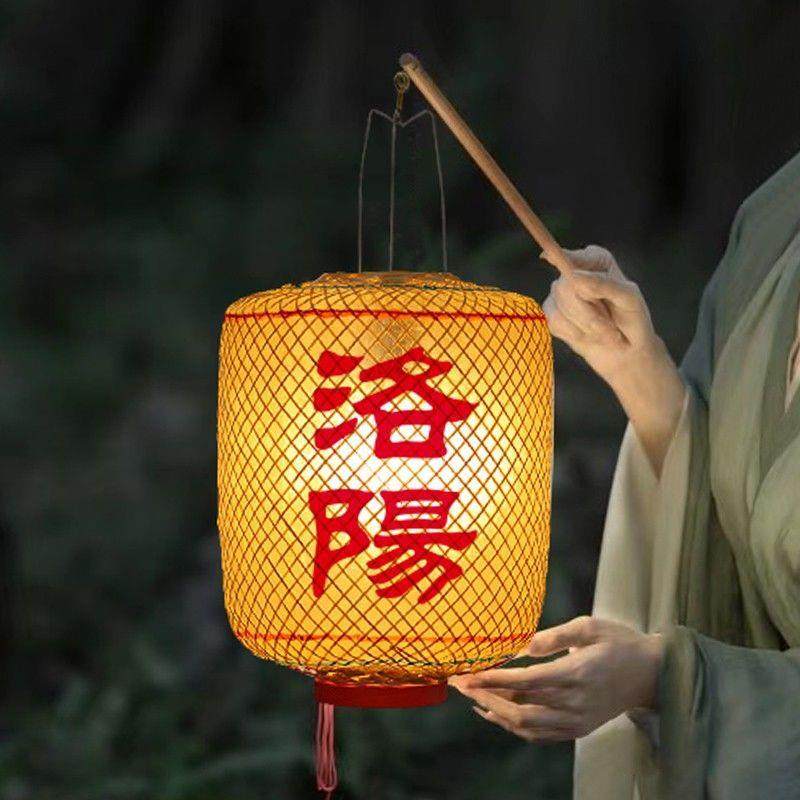 古装汉服手提灯笼竹丝古风传统竹编夜景灯罩拍照摄影道具中式油纸