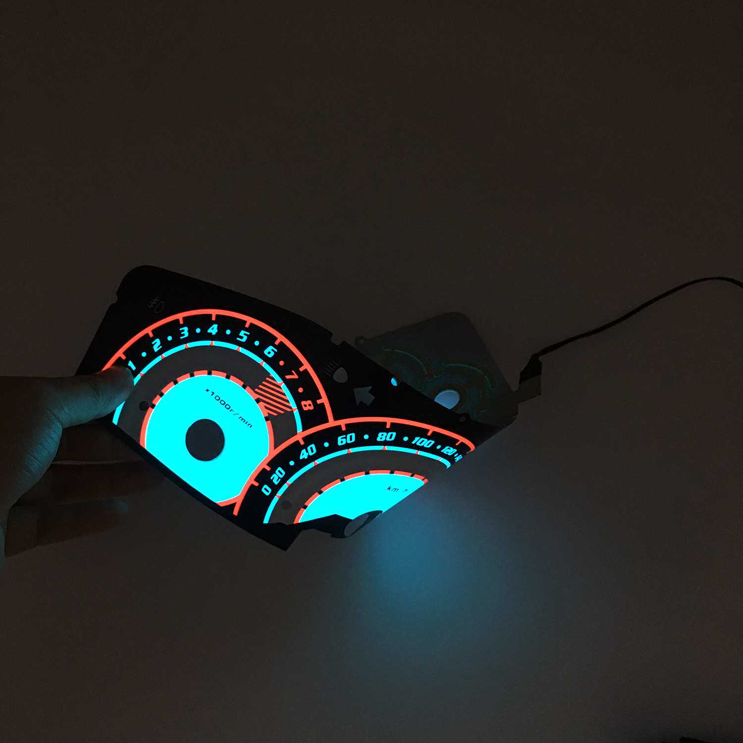 源头工厂定制冷光发光夜光仪表盘EL冷光仪表智能炫酷