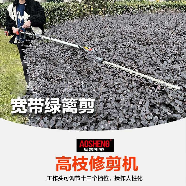 奥晟机械高枝绿篱机A40KD22手持式锂电园林绿化修剪机绿篱修枝剪