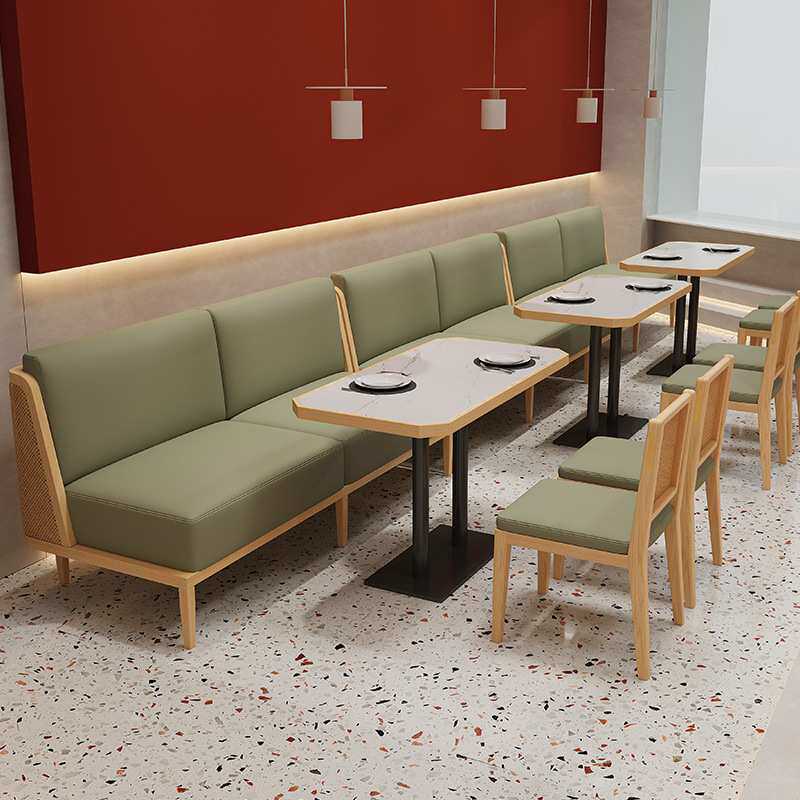 餐饮家具火锅店桌椅东南亚主题西餐厅日料店编藤半圆卡座沙发商用