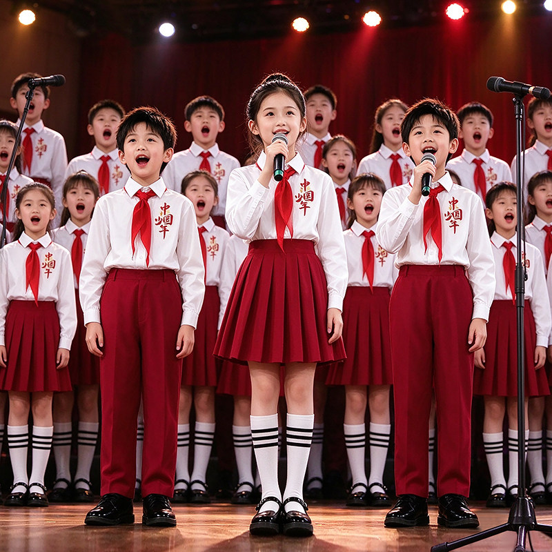 儿童合唱演出服朗诵服装