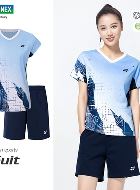 YONEX尤尼克斯羽毛球衣服男女短袖套装上衣百搭新款115925BCR-011