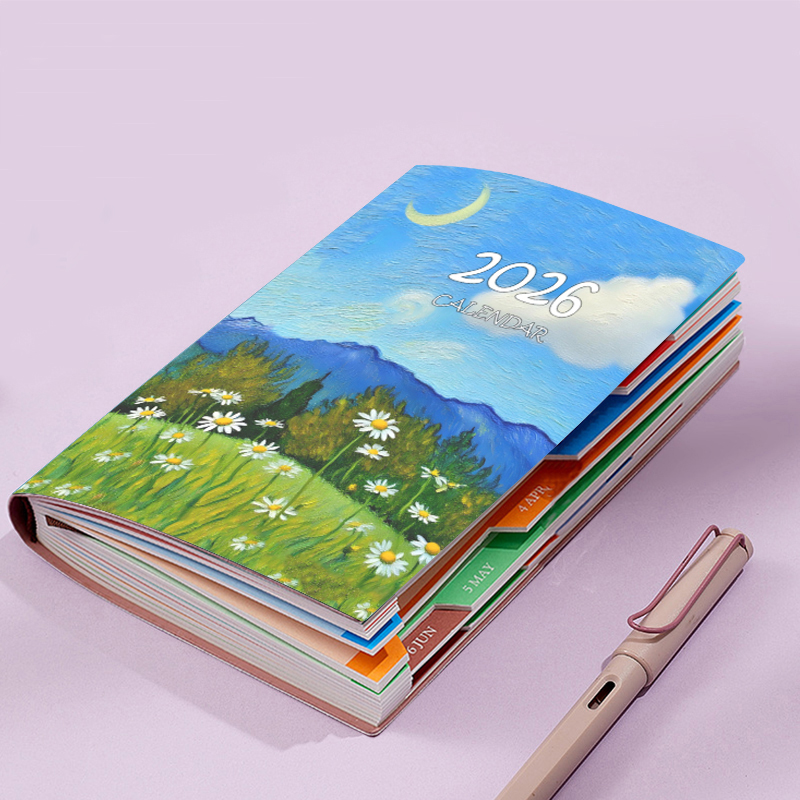 2026年日程本新款计划表365天每日时间管理效率手册大学生日历自律打卡本高颜值记事本文艺精致手账笔记本子
