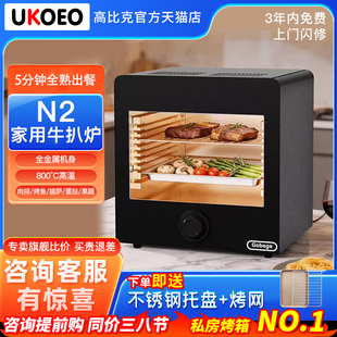 UKOEO高比克N2电高温牛排炉家用电烤炉烤煎牛排机800度高温牛扒炉