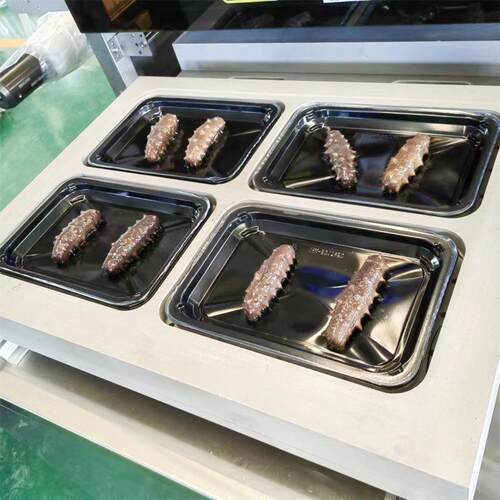 商用贴体包装设备 台式海参大虾一出四托盒式真空贴体封口包装机