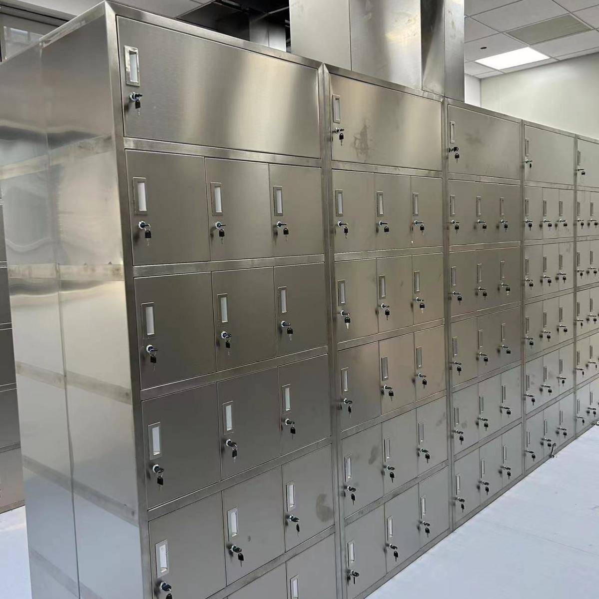 天润制造电子新能源光伏食品无尘净化车间员工不锈钢排风鞋柜衣柜