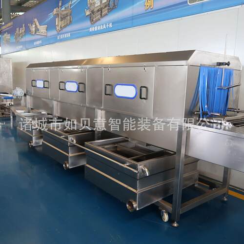 大型牛奶盆高压喷淋清洗设备 吹干式自动控温洗桶机 连续式洗筐机