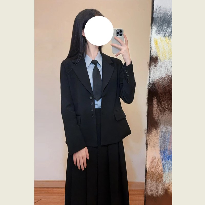 高级感黑色西装套装女春秋季新款气质休闲西服外套职W业正装两件