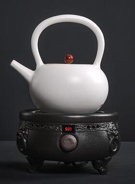 明火炭烤柴烧手工烧水壶陶瓷茶壶煮茶壶围炉煮茶壶五行大号烧水壶