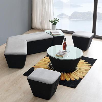 田邦家具时尚创意布艺沙发简约办公会客室茶几组合休闲商场店铺凳