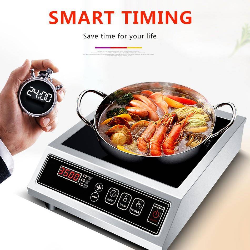 3500W家用大功率商用炉电磁炉平面台式商用炉不锈钢外壳按键煲汤