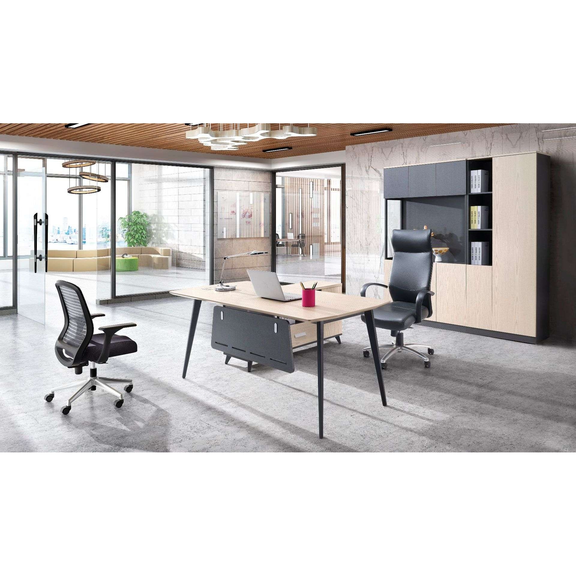 宁波现代风格钢架防火板桌面主管办公桌经理办公桌大班桌