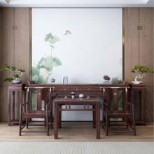 实木供桌新中式全实木中堂六件套榫卯条案台桌八仙桌条凳神台工厂