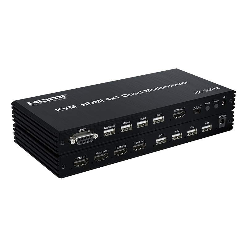 KVM 4K60HZ HDMI 4X1分割器  RS232 4K 4*1 分割器
