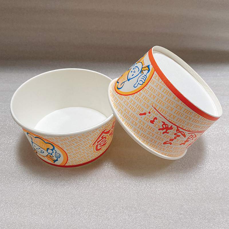 6号纸碗320ml一次性纸碗臭豆腐牛杂炸洋芋小吃纸碗甜品汤碗600个