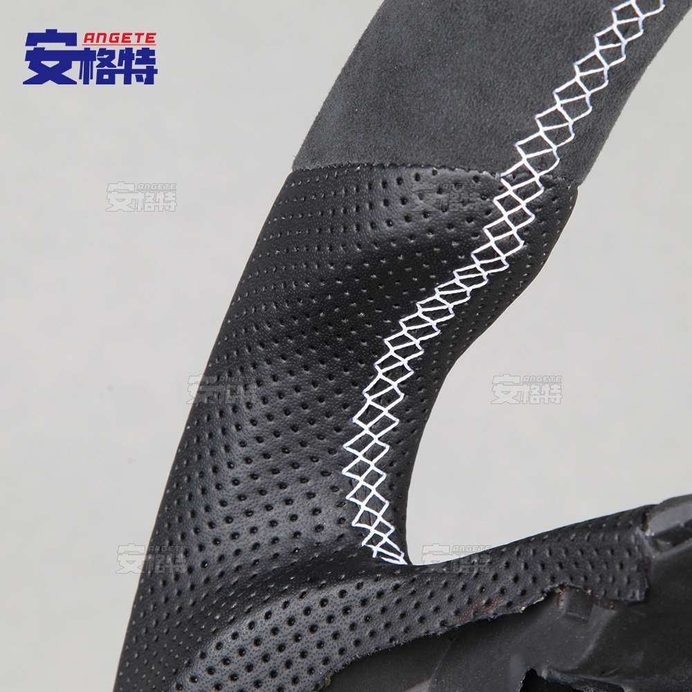 欧恒驰适用于阿尔法罗密欧左右打孔皮上下翻毛皮汽车改装方向盘