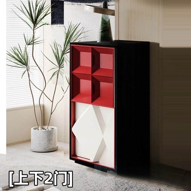 意式轻奢烤漆餐边柜现代收纳储物柜入户门厅靠墙装饰柜实木玄关柜