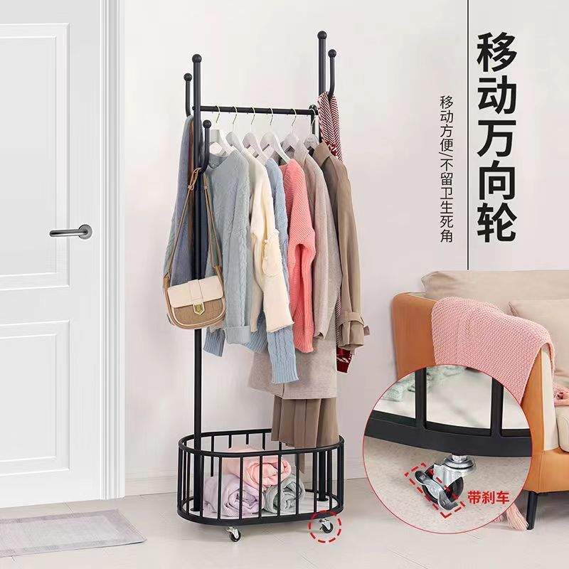 网红可移动衣帽架房间挂衣架轻奢家用落地卧室简易晾衣服架子